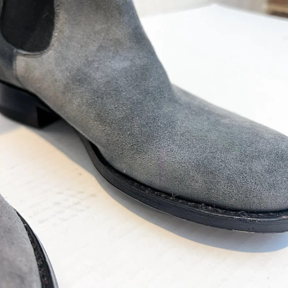 Paul Warmer Gray Suede Leather Designer Classic Chelsea Boots 37 - Picture 4 of 11